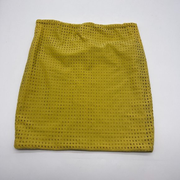 acacia swimwear Dresses & Skirts - Acacia Paia Pineapple Mesh Mini Skirt Lime Yellow Green Stretch Bodycon
